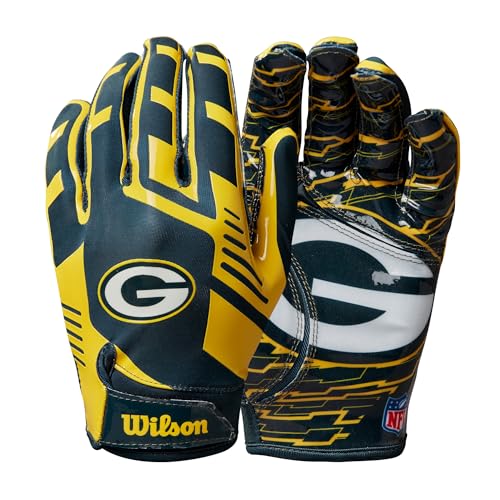 Image of Wilson NFL Stretch Fit Football Gloves - Youth and Adult Sizes