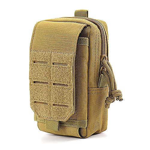 Mehrzweck-Taktische Molle EDC-Tasche Utility Tactical Waist Pack Oxford Gadget Gürtel Taillentasche, für Outdoor-Sportarten Wandern Camping Klettern (Khaki) Cover