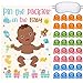 Pin the Pacifier on Baby Game African American Baby Shower Games with 36 Pcs Baby Pacifier Sticker and Blindfold Birthday Boy Pin for Baby Shower Birthday Party Supplies Game Activities