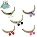 Housweety 5 Purse Bag Kiss Clasp Lock Metal Arch Frame Bronze Tone Mixed Ball