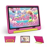 Ainmel 10 inch Kids Tablet with Case, Android 15 Tablet for Kids Ages 3-12 Years, 20GB+128GB(1TB TF Expand), Octa-Core Processor, Parental Controls, WiFi 6, BT5.3,Preloaded Edu Apps (Pink)