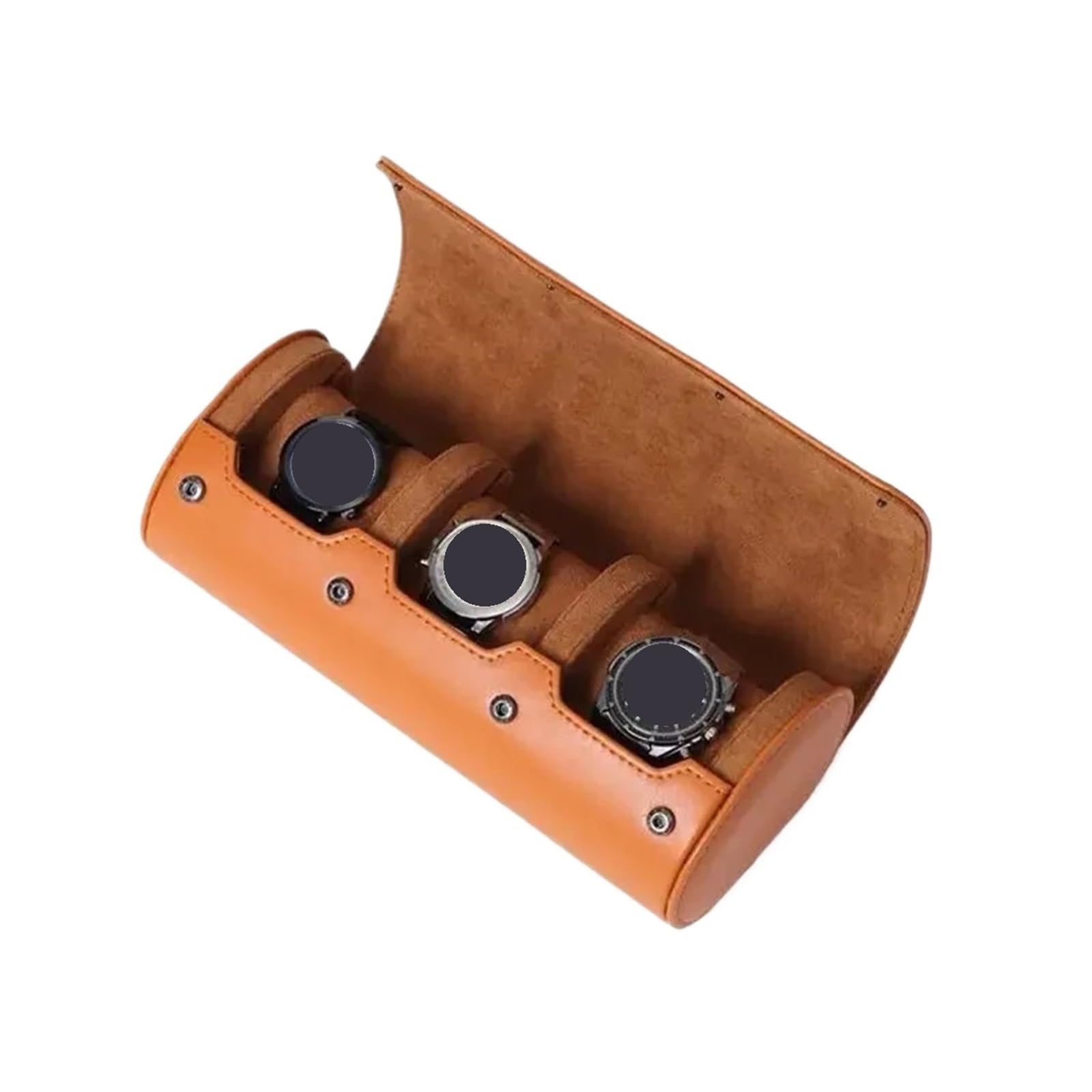ZHSOAO 2pcs Watch Roll Travel Case Box Organizer For Men With 1/2/3 Slots Display Storage Portable Rolls PU Leather Cases for Men & Women