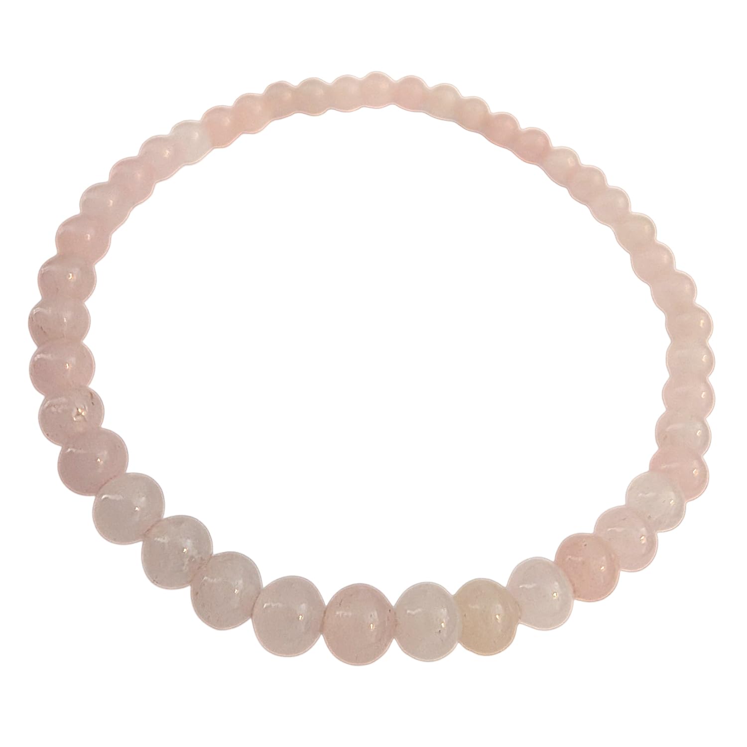 Bracelet en quartz rose sur fil nylon extensible de 52mm