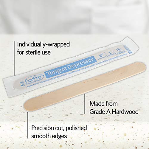 forpro professional collection senior tongue depressors large wax applicator sticks 634 senior sized sterile individually-wrapped 100-count34