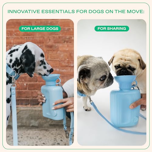 Image of Springer Dog Water Bottle | Large Capacity Drinking Feeder Dispenser for Dogs & Puppies | As Seen on Shark Tank | Leak-Proof Bowl | BPA-Free | Outdoor Walking, Hiking & Camping | 44oz Gray