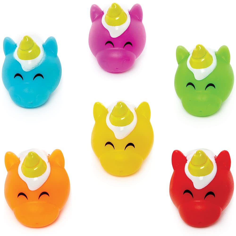 Baker Ross FC944 Rainbow Unicorn Water Squirters - Pack of 6, Toys for Kids, Kids Party Bag Fillers, Bath Toys