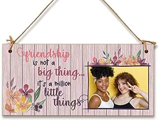 Personalised Wooden Plaque with Photo Friendship a Million Things Friends Family BFFs Bestie Gift Hanging Door Sign