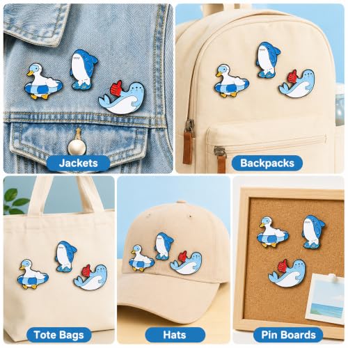 Image of 5Pcs Cute Coffee Cat Sloth Enamel Pin Set Cartoon Animal Coffee Cup Brooch Badges, Funny Lapel Pins for Backpacks, Jackets, Bags, Coffee Lover Gift