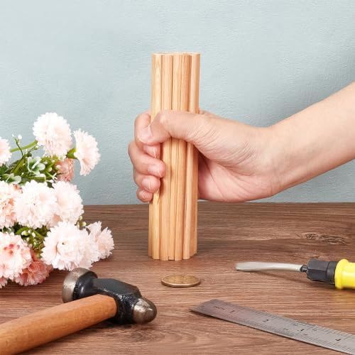 Image of BLOOMAX 5 Pcs Dowel Rods - Sanded Finish, Round Craft Rods for Woodworking & DIY Projects (20mm x 18 Inch)