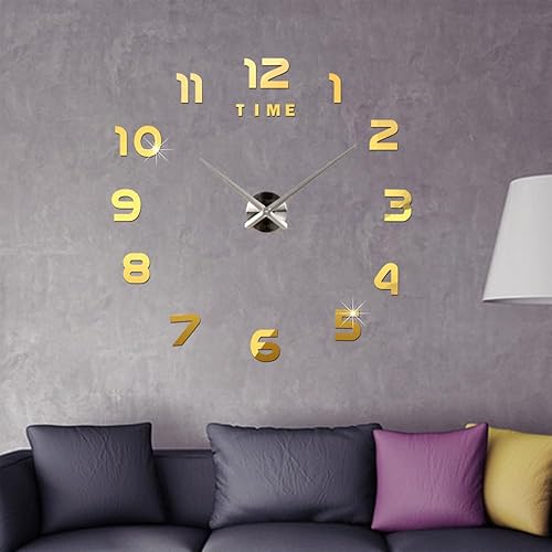 Miniatura 3 de DIY Wall Clock 3D Frameless Wall Clock Mirror Surface Decorative Clock Large Wall Sticker Clock for Home Office Decorations