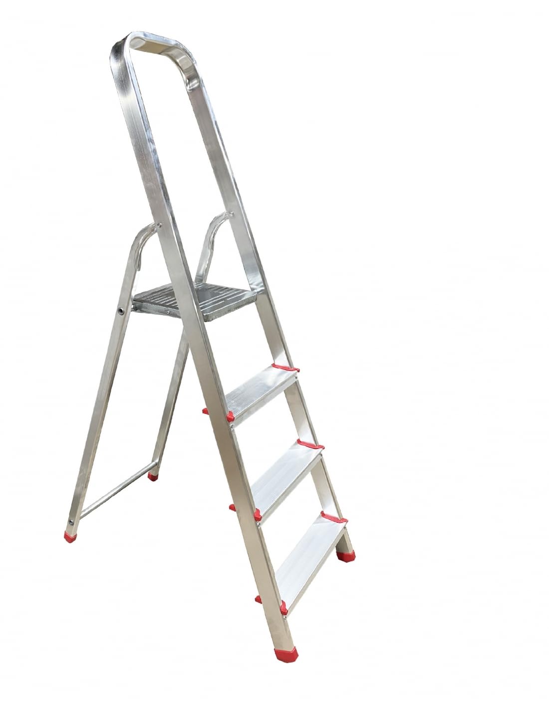 Escalera de Tijera Plegable, Escalera de Aluminio, Multiusos, Antideslizante, Ligera y Resistente, Escalera Doméstica, Fácil Transporte (4 peldaños)
