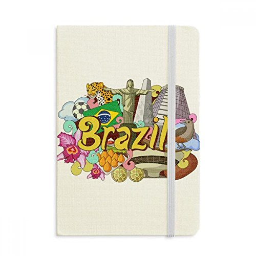 Cahier A5 football brésil journal classique à couverture rigide tissu multicolore
