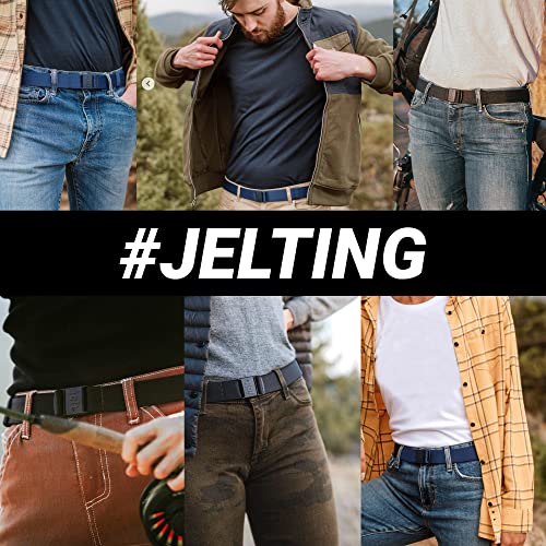 Jeltx Adjustable Elastic Belts For Men And Women, Non-Slip Stretch Belt With Magnetic Belt Buckle And Grippy Gel, Stretchable Fabric Belts For Women And Men, Black #TOP7