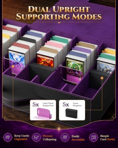 Image of MoKo Trading Card Storage Box for MTG, 3900+Capacity, Black Purple