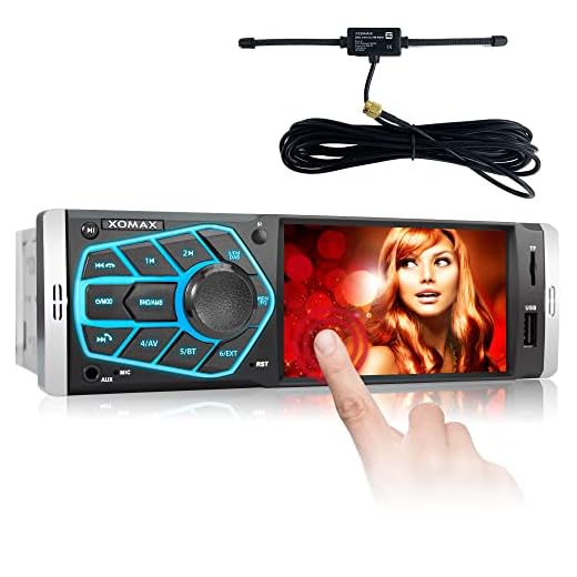 XOMAX XM-V418 bilstereo med 4,1 tum/10 cm skärm I Bluetooth | RDS | USB, SD, AUX | Anslutningar för backkamera och rattfjärrkontroll I 7 ljusfärger justerbar | 1 DIN