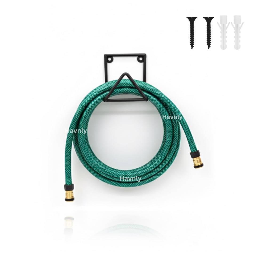 Havnly Heavy Duty Garden Hose Holder Wall Mount – Metal Water Hose Pipe Hanger Rack, Rustproof Wall Mounted Storage Hook for Garden Watering Hose, 25kg Capacity Pack of 1-image-49