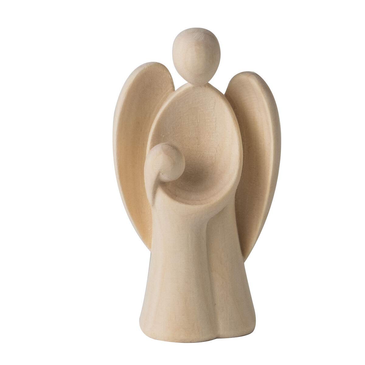 4betterdays.com NATURlich leben! Modern Guardian Angel Made of Pine Wood, with Girl, Height 9 cm