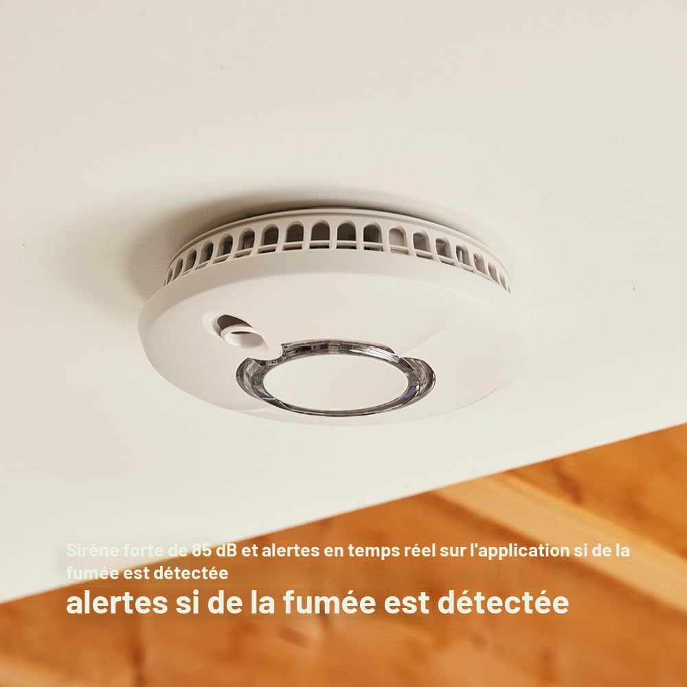 Yale Détecteur de fumée connecté, Sirène 85dB, Alertes en Temps réel Via Application, A Installer jusqu'à 1km de Distance de la Centrale, Fonctionne avec la Centrale d'alarme Yale