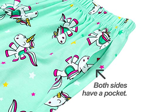 Girls Tank Tops Pjs – 100% Cotton Unicorn Sleeveless Shirt & Shorts Tween Pajama Set Size 14 #TOP5