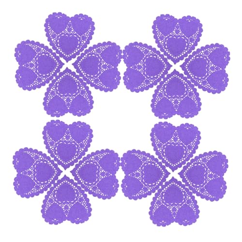 PartyKindom 100 Piezas Doilies Corazón Absorbentes de Aceite para Presentación de Decorativos y Desechables para Pasteles y Cestas