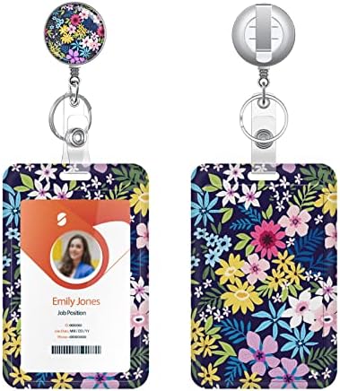 Retractable Badge Holder, Lightweight Plastic Badge Reel Retractable Card Holder with Key Ring Backing Belt Clip for Nurse,Volunteer,Teacher,Student,Office (1 Pack Silver-UK)