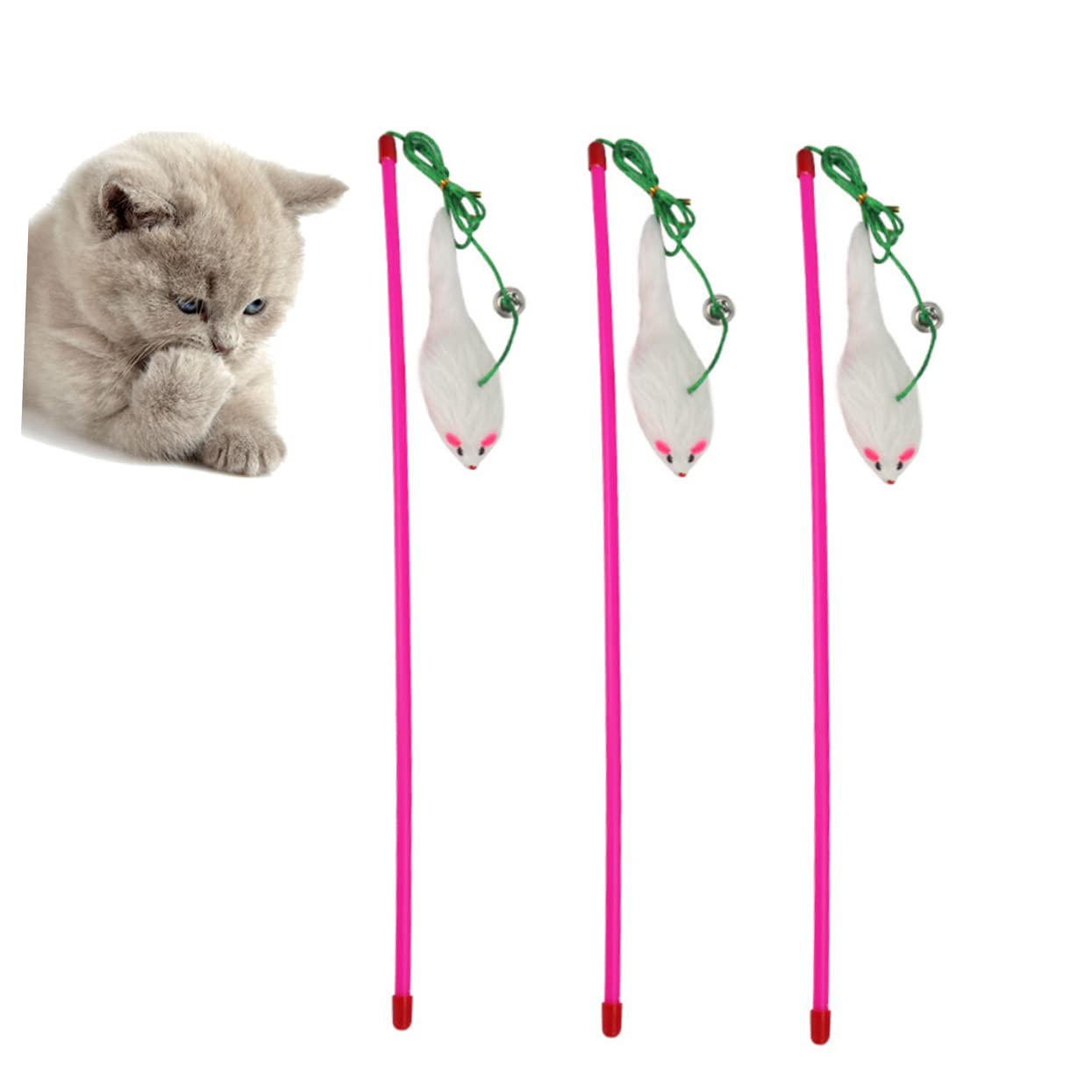 VANZACK 10stücke Katzen Spielzeug Teiliges Plüsch Interaktives Teaser Kit Für Kätzchen Fördert Aktives Spielen Und Stärkt Die Bindung Zwischen Mensch Und Tier Zufällige Farben