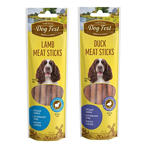 Image of Barkbutler x Dogfest Meat Sticks Lamb+Duck, Dog Treat Combo Pack (45gx2)|Protein packed,Made with Natural Ingredients|0% Artificial Flavours, Colours or Preservatives|Select Grade,For All Adult Breeds