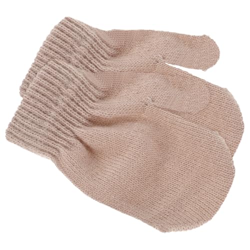 CATIEBYE Winter Gloves Extra Thick Mittens for Warm Knitted Protection for Boys and Ultra Soft and Light Brown for Cold Weather Insulation