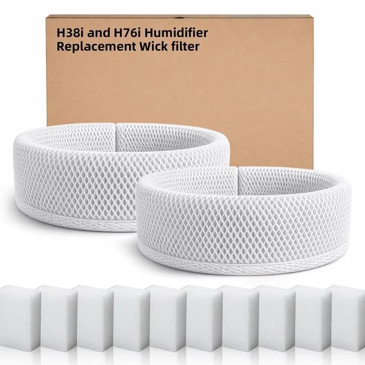 Image of 2 Pack Room Humidifier Wick Filter Replacement Compatible with Blueair Dreamwell H38i and H76i Humidifier, 1 Gallon /2 Gallon Option, with Extra 10 Aroma Pads