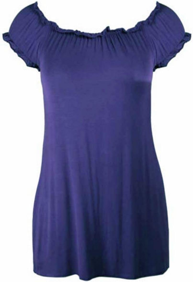 NEW WOMENS ELASTICATED BOHO LADIES STRETCH LONG PLUS SIZE GYPSY TOP UK14-28