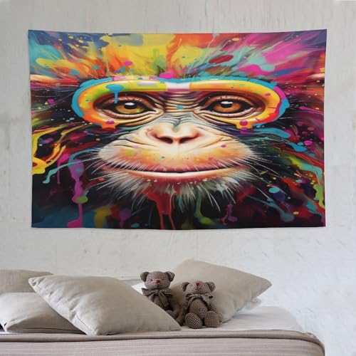Tapisserie Gorille PAZZK 150x230cm grand format pour décoration murale de salon