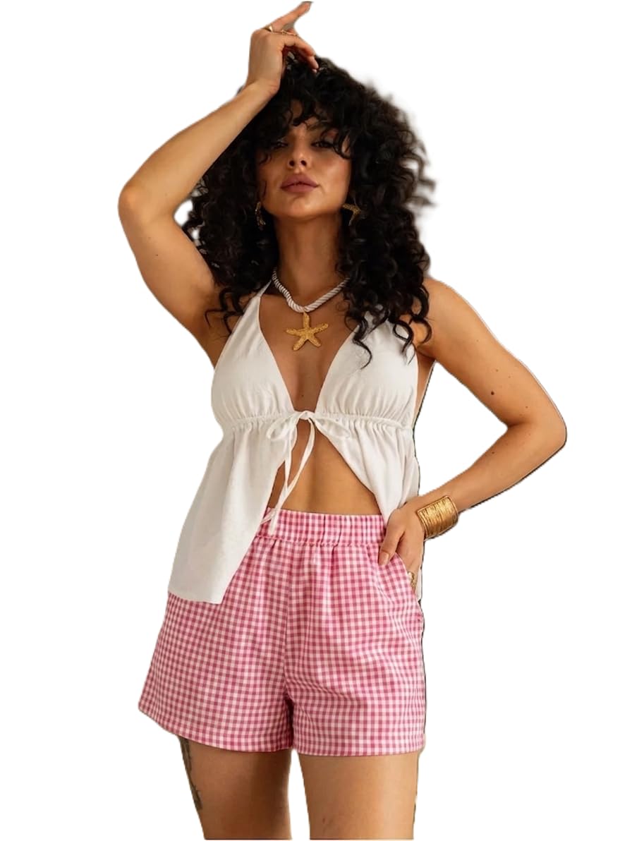 Cotton Shorts for Women | Relaxed Casualwear | Sleep | Nightwear | 100% Cotton | Side Pockets | Elasticated Waist | Lounge Shorts | Unisex Boxer-image-36