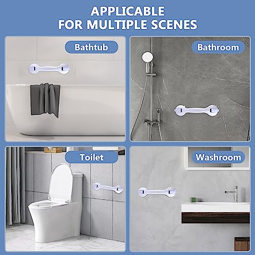 Shower Handle,16" Grab Bars For Bathtubs And Showers With Strong Hold Suction Cup,Shower Grab Bars For Seniors Handicap Grab Bar With Red/Green Indicator Safe-Er-Grip Handle For Elderly(White & Grey) #TOP6