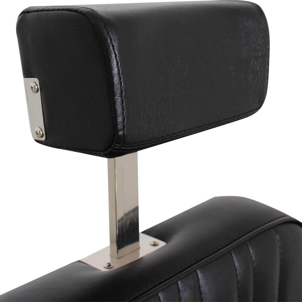 Medeo Herrenstuhl HS5047 schwarz Friseurstuhl: Höhenverstellbar, 360° drehbar und fixierbar, Kunstleder, Schwarz, Entspannen