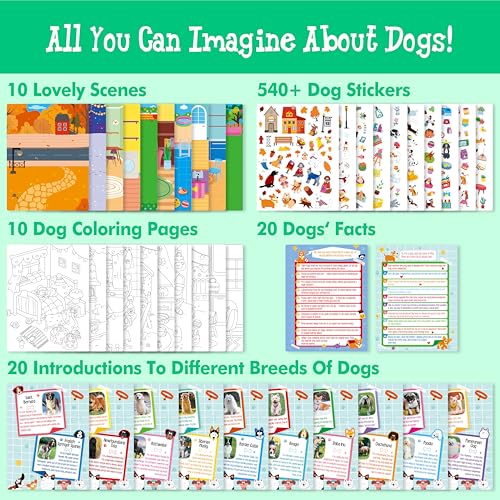 Libro de actividades con calcomanías para perros con páginas para colorear infantiles 3