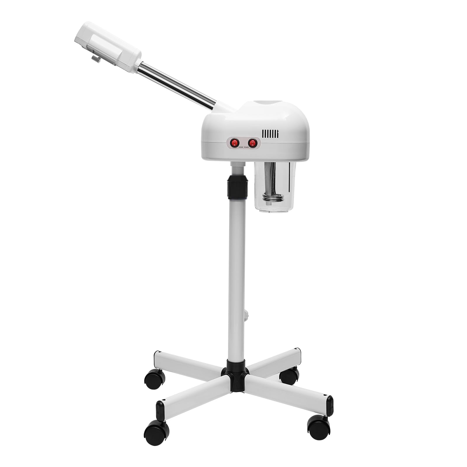 Vaporizador facial 2 en 1, 800 W, sauna facial, limpiador de poros, vapor con boquilla giratoria, altura ajustable de 112 a 132 cm, para salón de belleza, spas