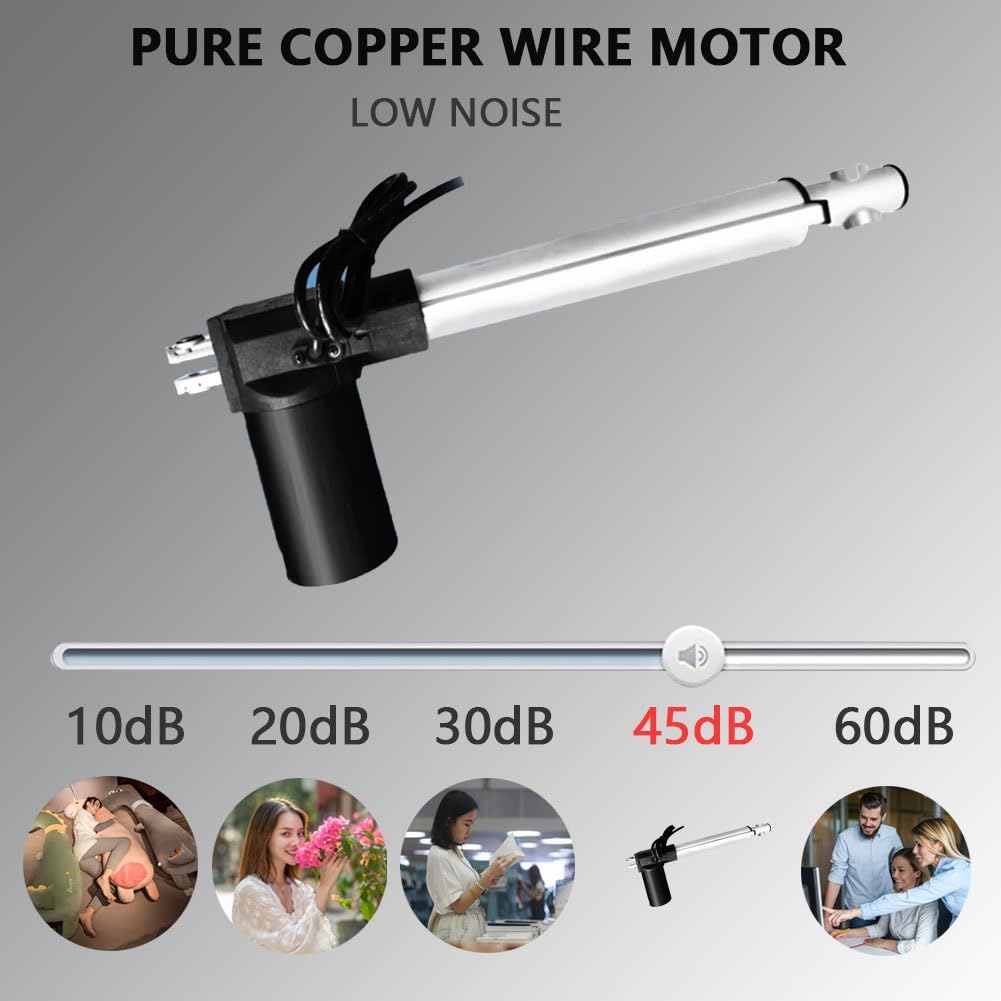Jvnvlki DIY zuigermotor, lineaire aandrijving, motor, DC 24 V, 120 rpm, slag 20-80 mm, maximale
