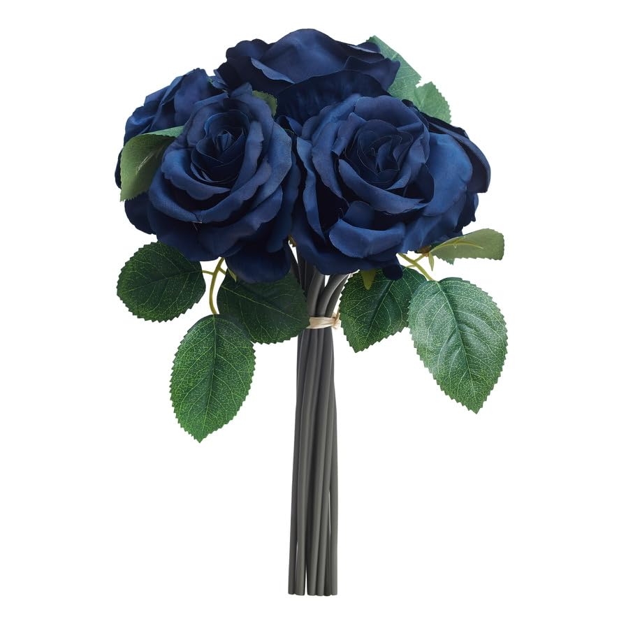 The Baked Studio, Large Hand Tied Silk Tea Rose 6-Piece Bouquet for Cake Decorating Home Décor, Weddings - Image 3