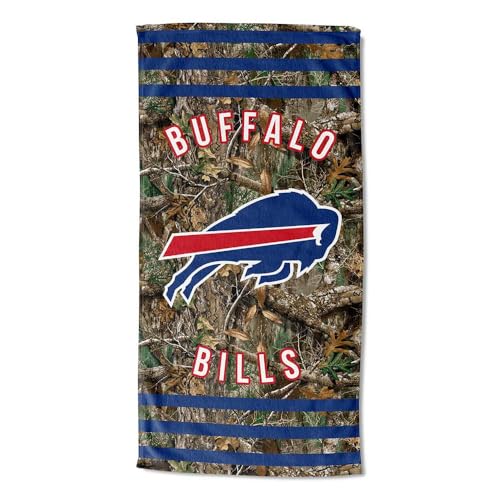 Image of Northwest NFL Buffalo Bills Unisex-Adult Beach Towel, 30 inch x 60 inch, Realtree Camo Stripes