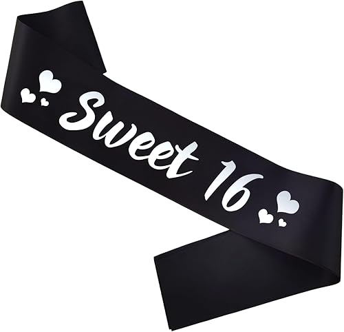 PANBINN Banda de cumpleaños de 18 y fabulosa, lámina plateada de satén negro del '18 y fabuloso' para cumpleaños de niña o niño, decoraciones de