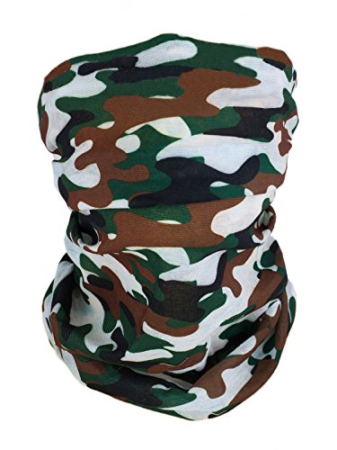 memego - Foulard - para hombre blanco White - Camouflage Dark Green White