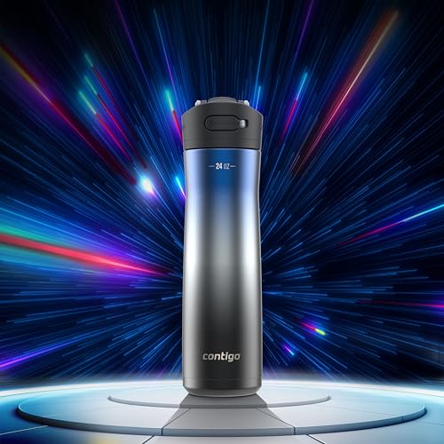 Image of Contigo Ashland Chill 2.0 Stainless Steel Water Bottle with AUTOSPOUT Lid, 24 oz, Licorice Ombre