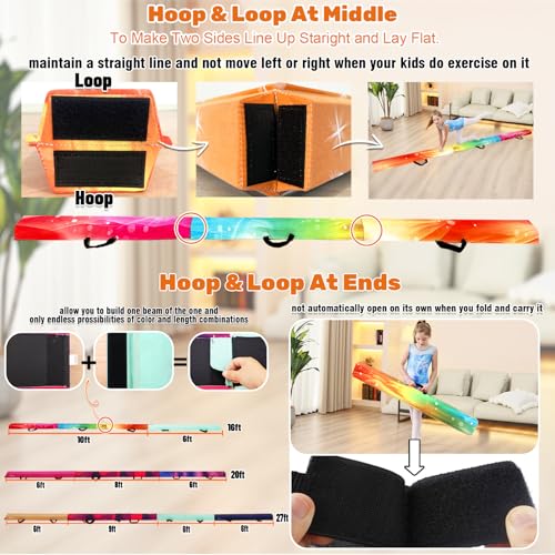 Image of Marfula 6 FT / 8 FT / 9 FT Folding Gymnastics Beam Foam Balance Floor Beam