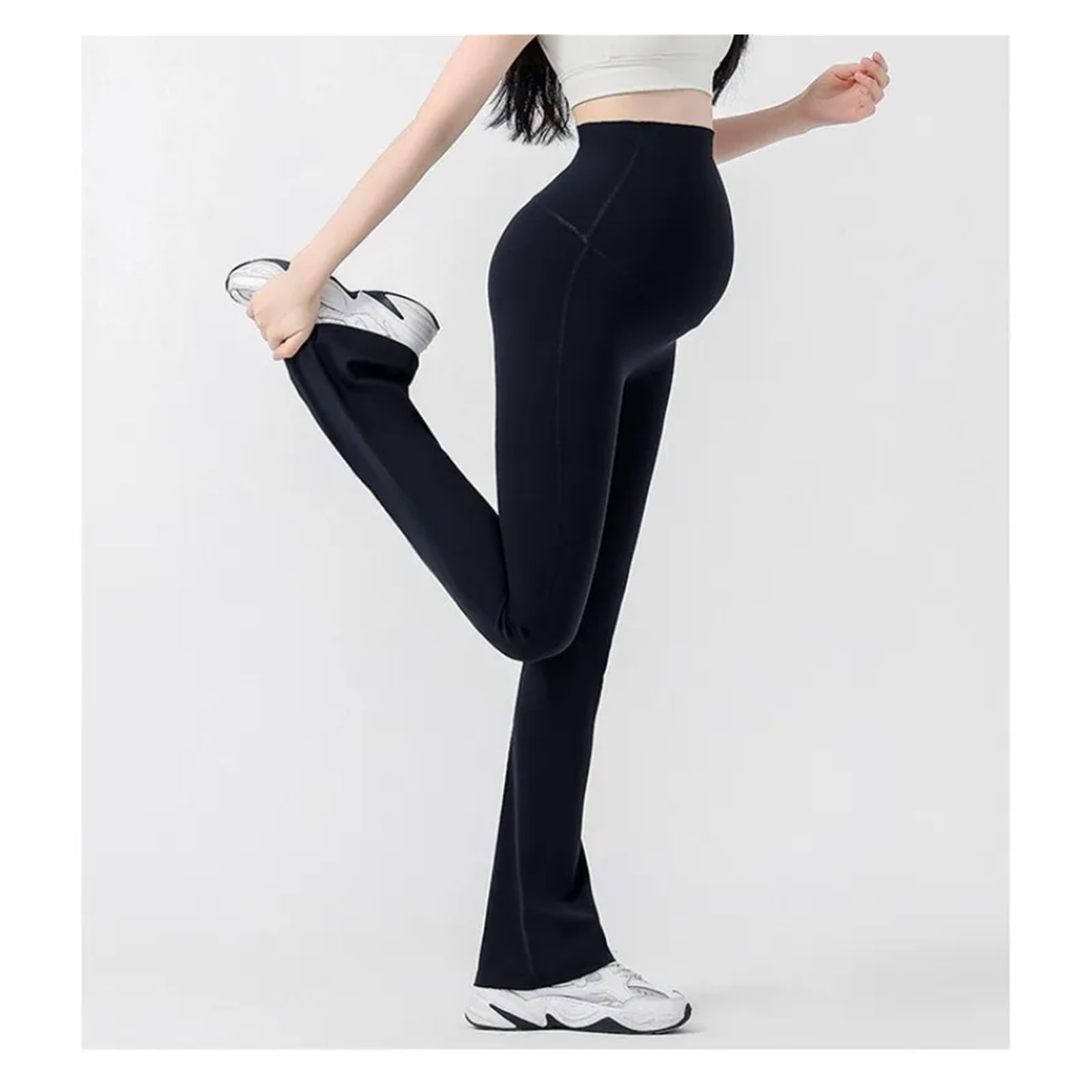 Pantalones de Maternidad for Mujer Embarazada, Ajustados, de Primavera y Verano(Black,M)
