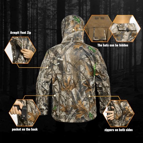 YEVHEV Quiet Hunting Clothes Suit Clothing Gear Camouflage Hoodie Jacket Pants (Next Camo G2, XX-Large) by YEVHEV - Used condition - Image 5