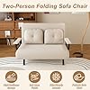 5-in-1 Convertible Folding Sofa Bed for Two, 46'' Wide Loveseat Sleeper with 5 Position Adjustable Backrest and Pillow Plush for Living Room Home Office Apartment Dorm Guest Room