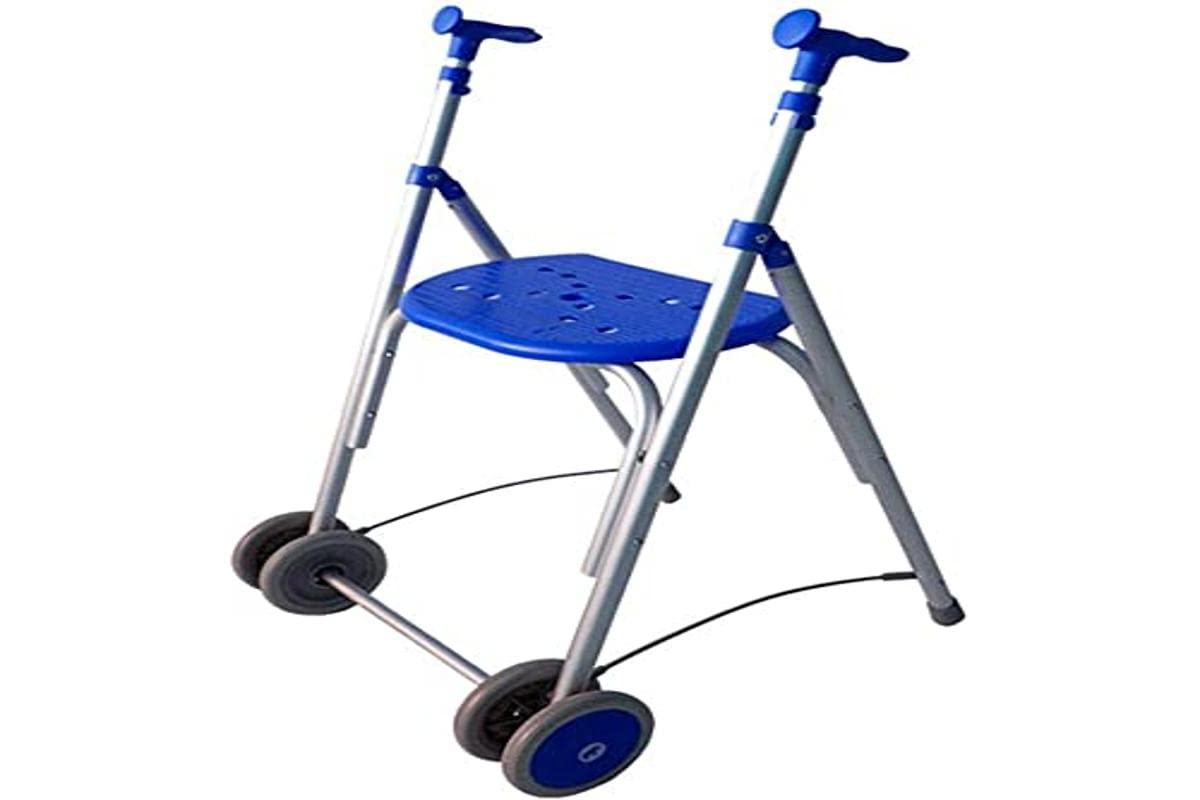 Andador Rollator | De aluminio | Plegable | Regulable en altura | Color azul