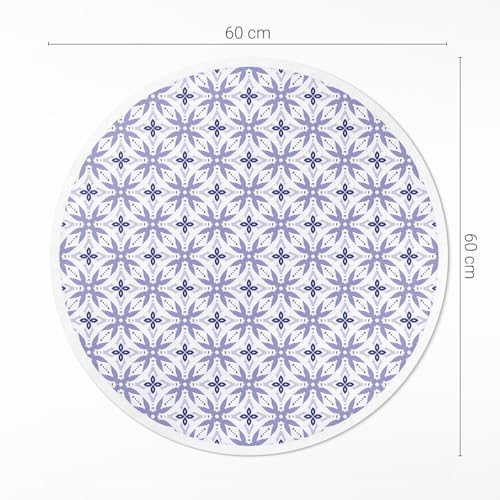Tapis Vinyle Rond Résistant à la Rayure et Durable pour Salon - 4