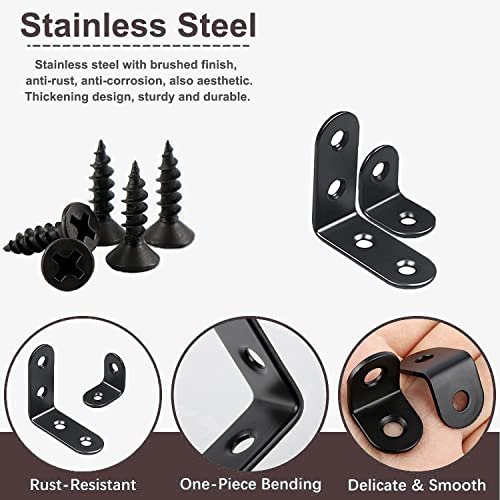 Image of YAMASO 20PCS L Bracket Corner Brace, Stainless Steel