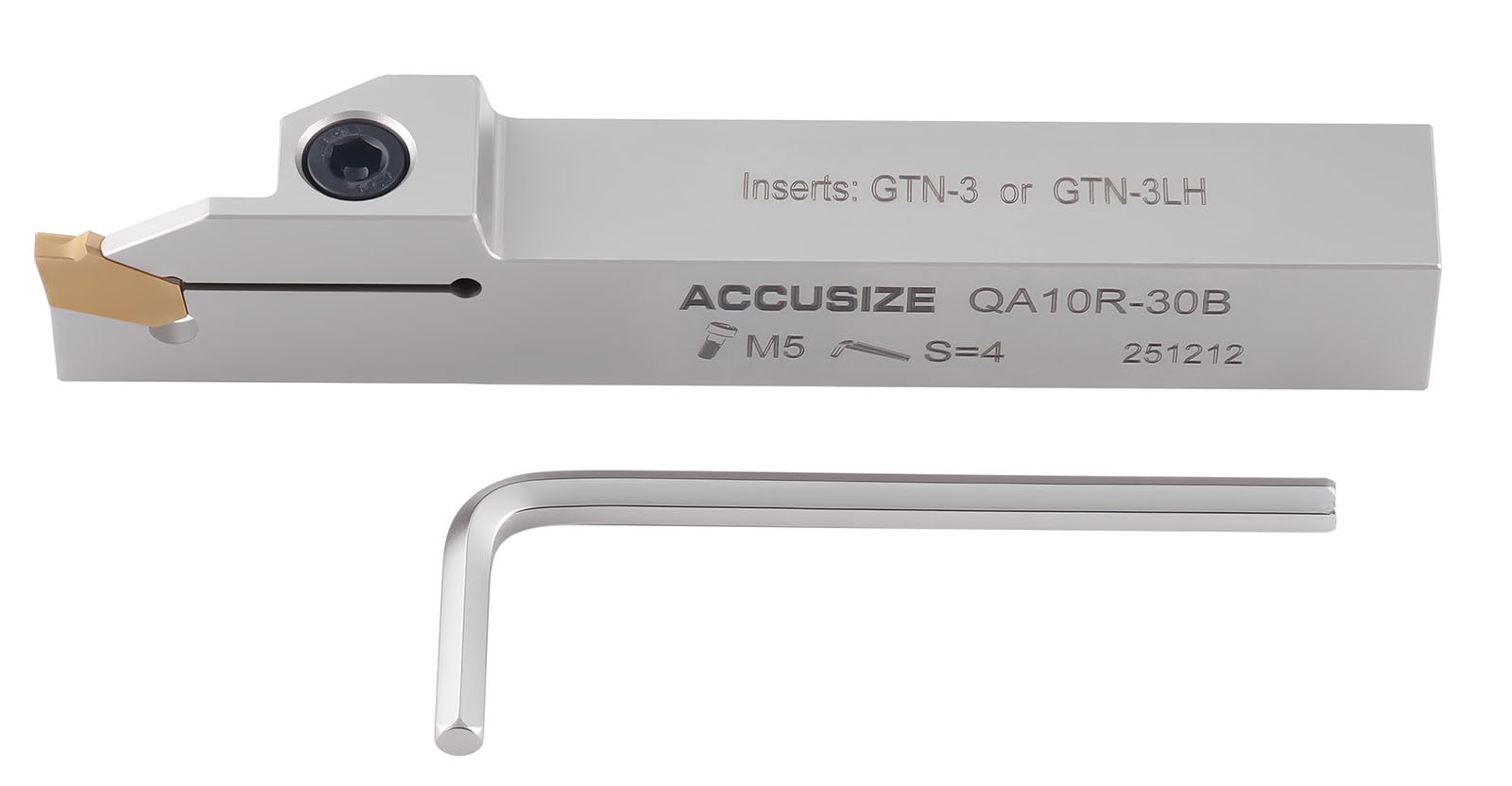 Accusize Industrial Tools 1'' Shank Heavy Duty Indexable Grooving/Cut-Off Holder, Nickel Plated, with a Gtn-4 Tin Coated Carbide Insert, 2415-5036 — Amazon image 13